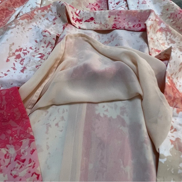 The Loft Tan and Shades of Orange Sleeveless Lightweight Pleated Dress. Size 10. - Picture 10 of 13